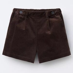 Zara Kids Velvet Pleater Shorts Brown